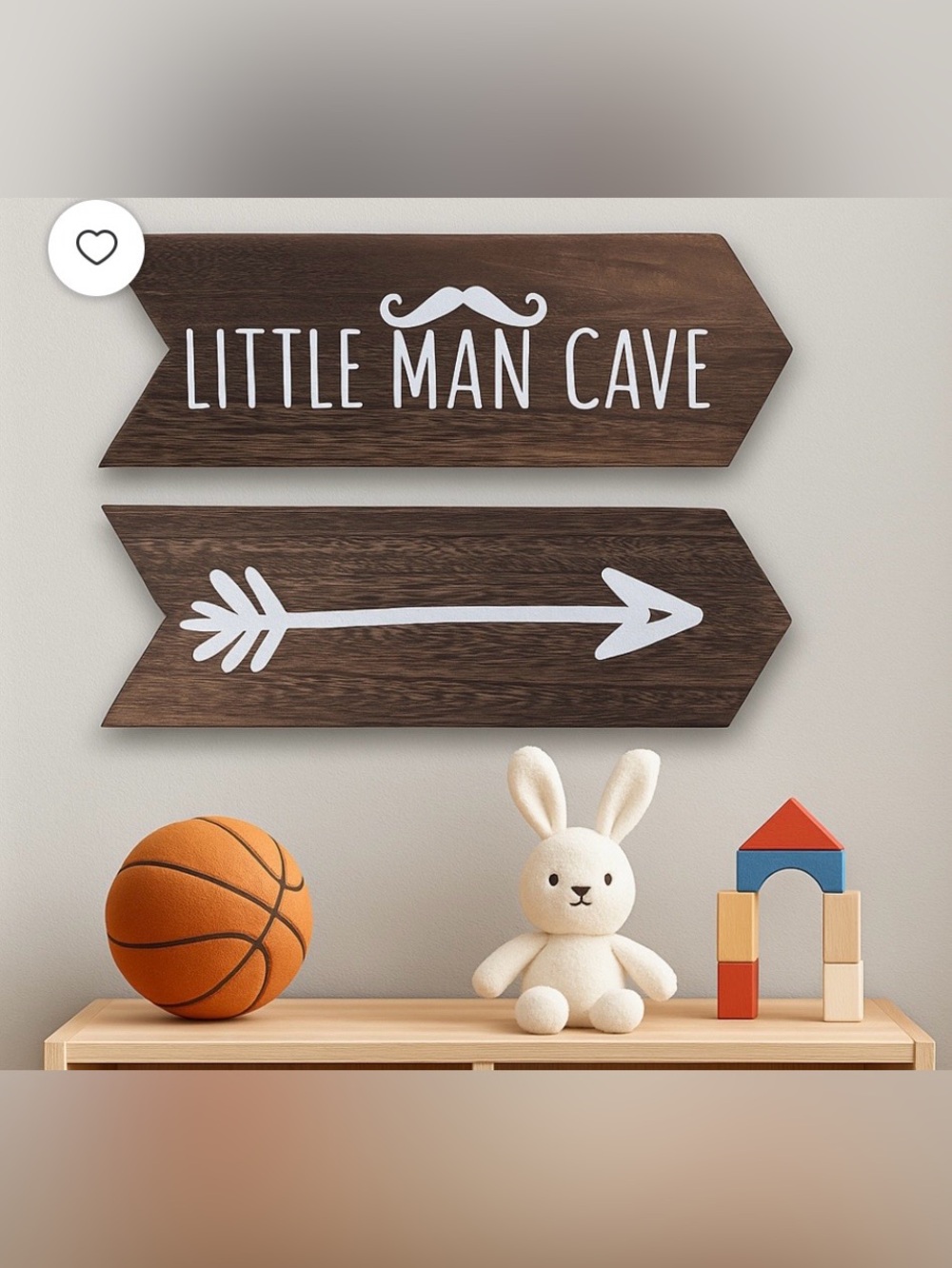 Rustic Brown "Little Man Cave" Wall Sign - Brand